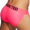 Addicted Cockring Neon Mesh Tanga Briefs - Neon Pink