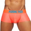 Addicted Cockring Neon Mesh Trunks - Neon Orange