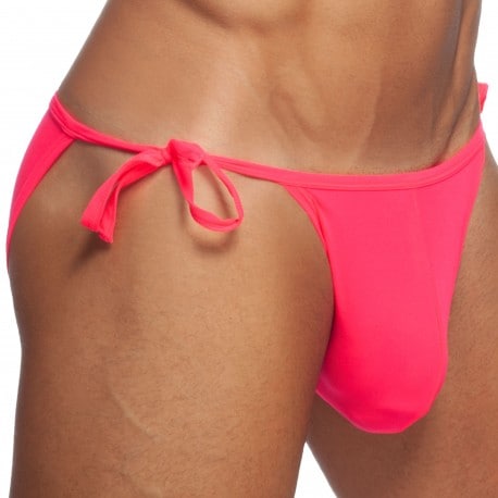 Addicted Slip de Bain Tanga Cockring Rose Fluo