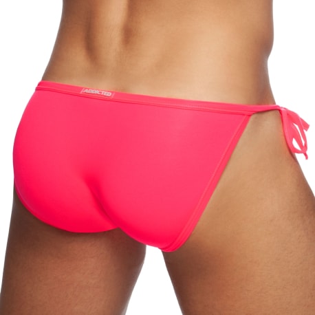 Addicted Slip de Bain Tanga Cockring Rose Fluo