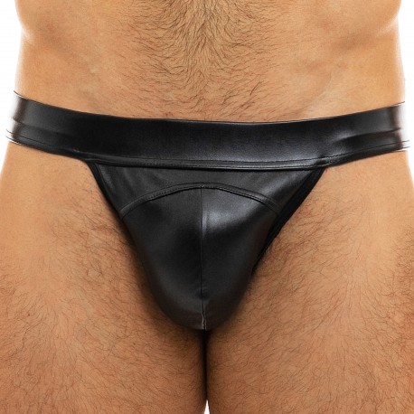 Modus Vivendi Leather Tanga Briefs - Black