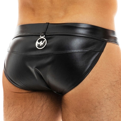 Modus Vivendi Slip Tanga Leather Simili-Cuir Noir