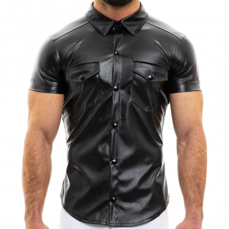 Modus Vivendi Chemisette Leather Simili-Cuir Noire