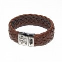 ES Collection Bracelet Cuir Tressé Marron