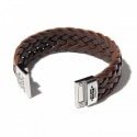 ES Collection Bracelet Cuir Tressé Marron