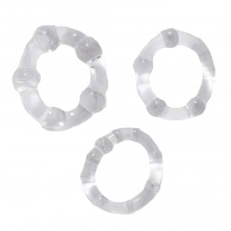 Orion 3-Pack Transparent Cockrings with Balls