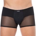 Lookme Striped Microfiber Trunks - Black