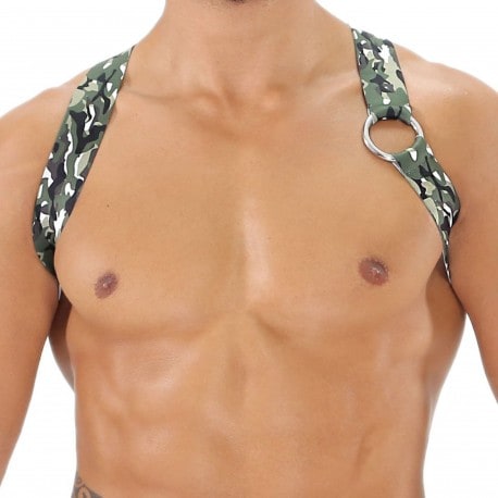 TOF Paris Party Boy Elastic Harness - Khaki Camouflage