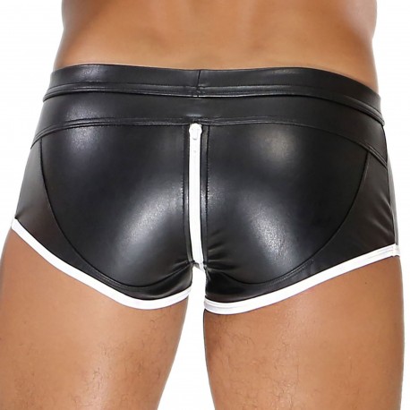 Mens Black Faux Leather Boxer With Zipper Sexy And Cool Stage Jockstrap  Fetish Sexy Male Underwear From Ohaiiou, $16.12