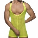 Addicted Wrestling Mesh Singlet - Neon Yellow