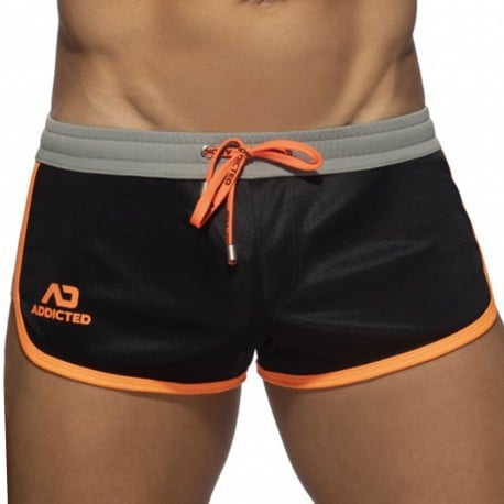 Addicted Mix Microfiber Shorts - Black