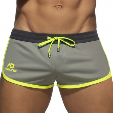 Addicted Mix Microfiber Shorts - Grey