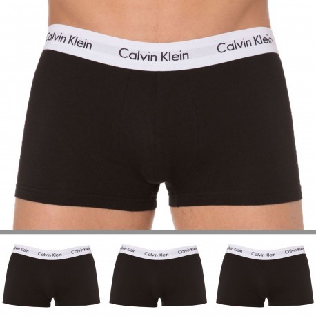 Calvin Klein 3-Pack Cotton Stretch Long Leg Boxer Briefs - Black