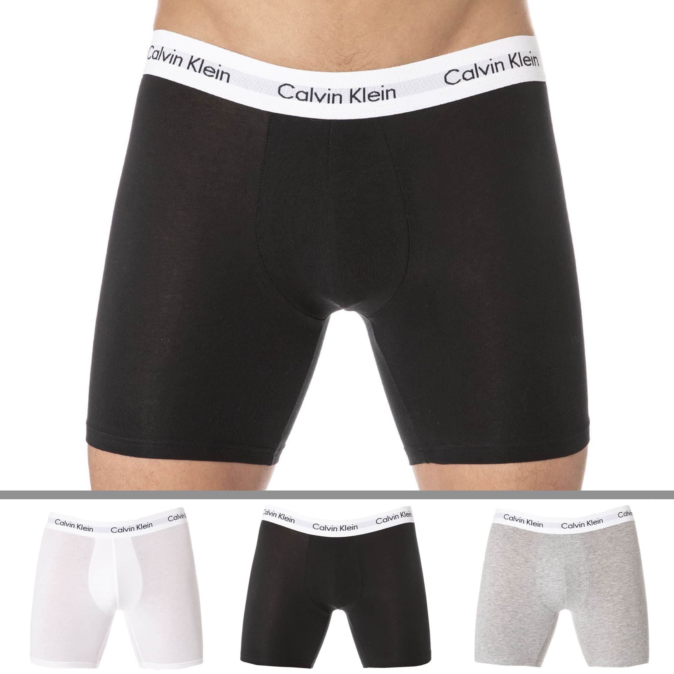 Calvin Klein Cotton Stretch 3 Pack Boxer Brief, Black/White/Grey