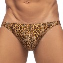 Addicted Leopard Mini Swim Bikini Briefs - Brown