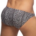 Addicted Leopard Mini Swim Bikini Briefs - Charcoal