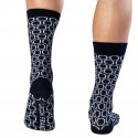 Garçon Français Circle Cotton Dress Socks - Navy