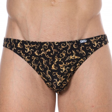 SKU Cotton Mini Briefs - Black Baroque