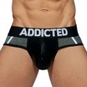 Addicted Mini Stripes Briefs - Black - Silver