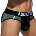 Addicted Mini Stripes Briefs - Black - Silver