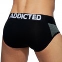 Addicted Mini Stripes Briefs - Black - Silver