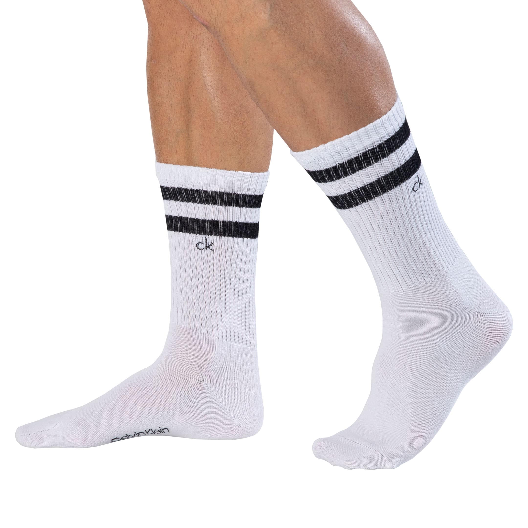 Calvin Klein Striped - White Socks (Set of 2): Packs for man brand