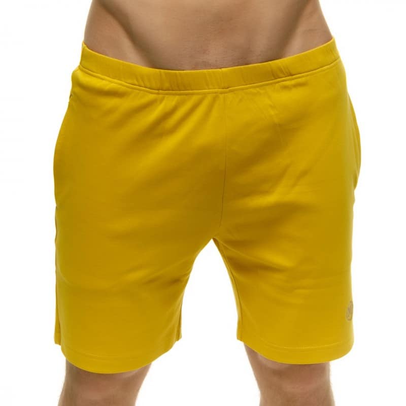 mens yellow sweat shorts