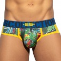 ES Collection Floral Mesh Push Up Briefs - Yellow