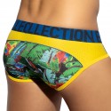 ES Collection Floral Mesh Push Up Briefs - Yellow