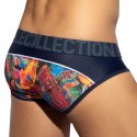 ES Collection Floral Mesh Push Up Briefs - Navy