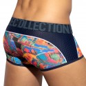 ES Collection Boxer Court Floral Mesh Push Up Bleu Marine