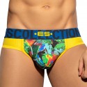 ES Collection Floral Mesh Push Up Jock - Yellow