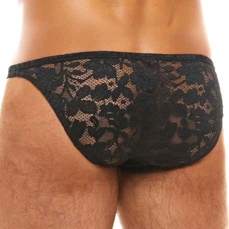 Modus Vivendi Floral Lace Low Cut Briefs - Black