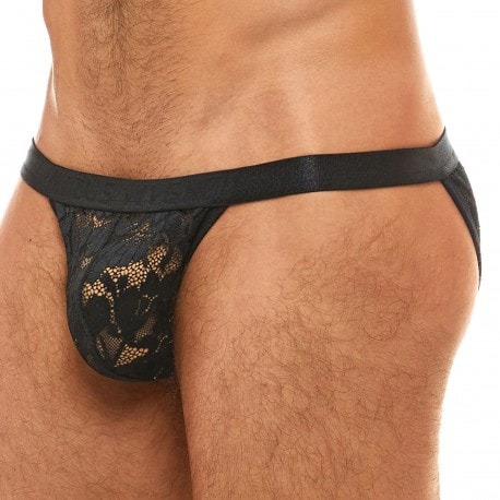 Modus Vivendi Floral Lace Tanga Briefs - Black