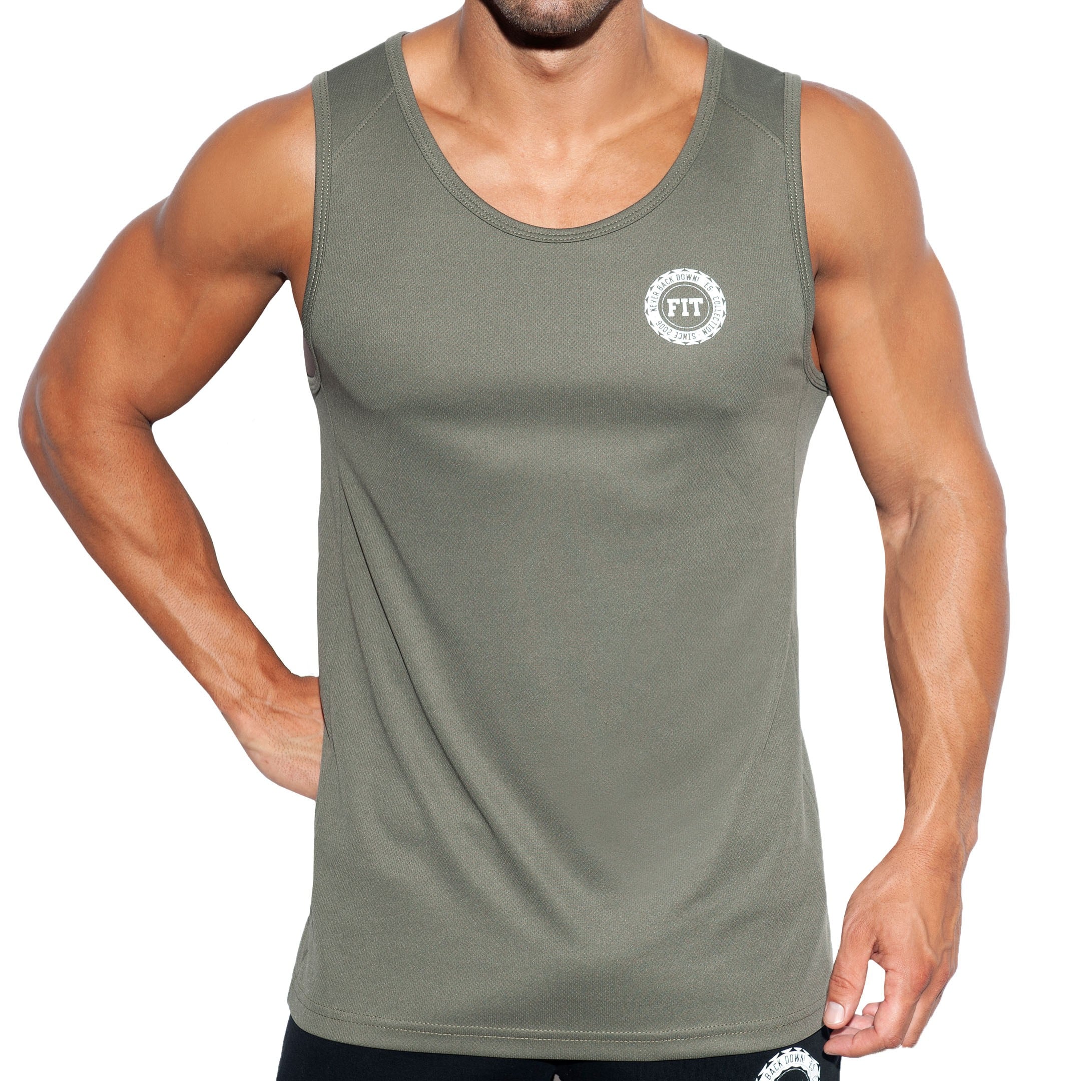 ES Collection Training FIT Tank Top - Khaki