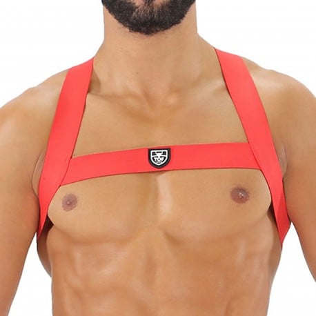 TOF Paris Fetish Elastic Harness - Red