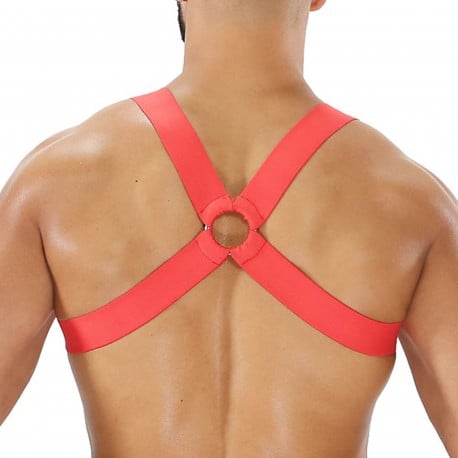 TOF Paris Fetish Elastic Harness - Red