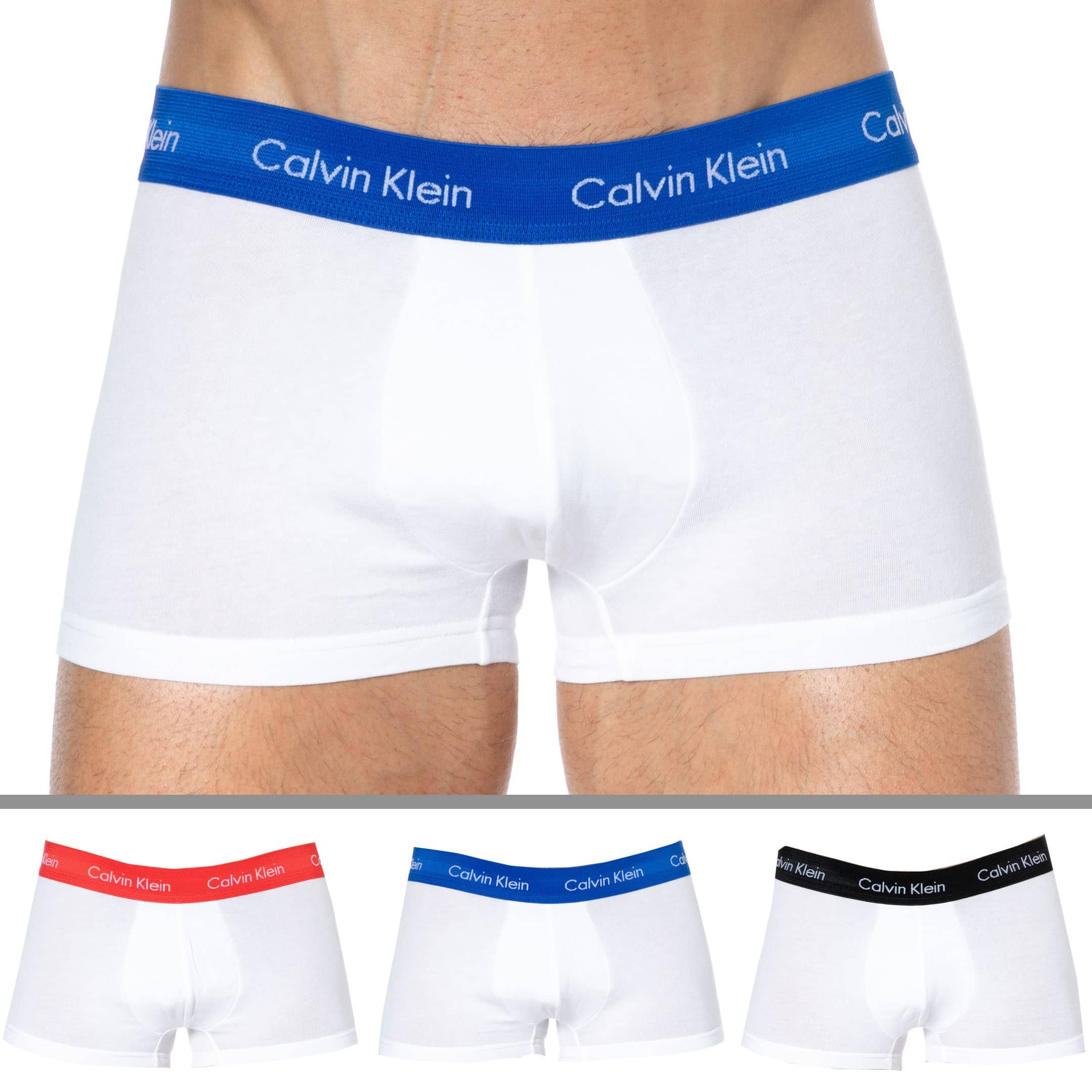 Calvin Klein Cotton Stretch 3 Pack Trunk Red/Blue/White