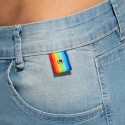 Addicted Rainbow Tape Jeans Shorts - Indigo