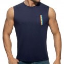 Addicted Rainbow Tape Tank Top - Navy