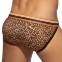 Addicted Leopard Bikini Swim Briefs - Brown