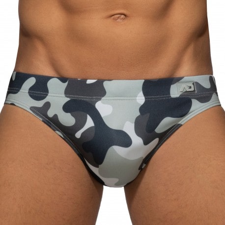 Addicted Basic Swim Briefs - Grey Camo