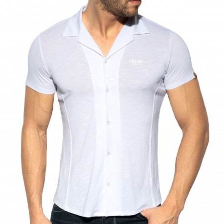 ES Collection Slim Fit Microfiber Shirt - White