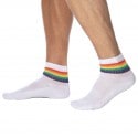 Garçon Français Ankle Socks - White - Rainbow