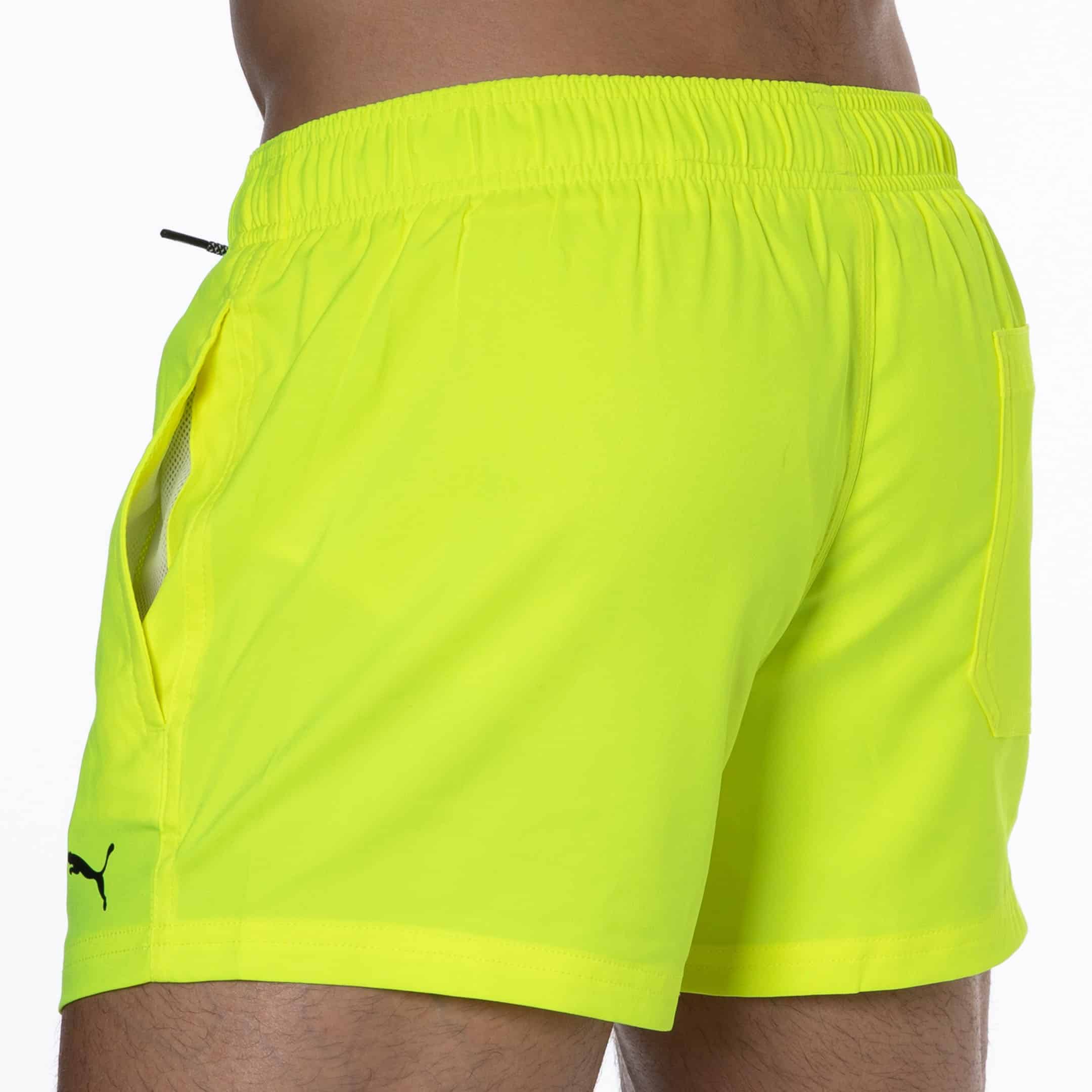 bright yellow swim shorts