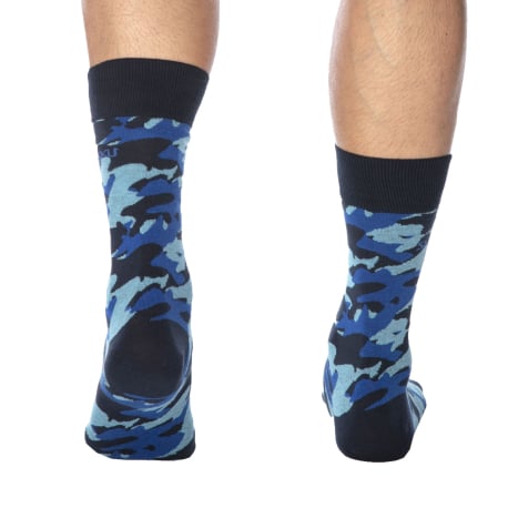 SKU Chaussettes Basses Coton Camouflage Bleu Marine