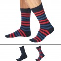 Tommy Hilfiger 2-Pack Dress Socks - Navy - Thin Stripes