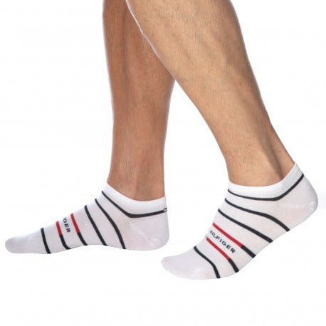 Tommy Hilfiger 2-Pack Breton Stripe Ankle Socks - White