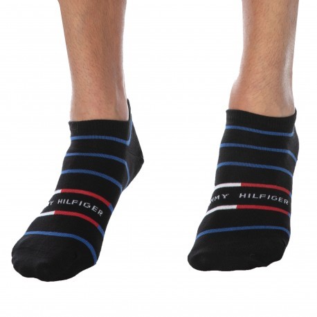 Tommy Hilfiger 2-Pack Breton Stripe Ankle Socks - Black