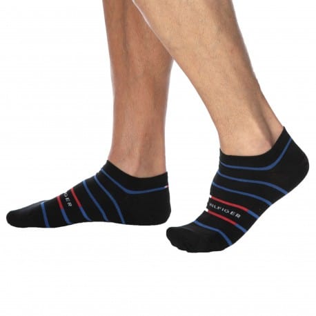 Tommy Hilfiger 2-Pack Breton Stripe Ankle Socks - Black